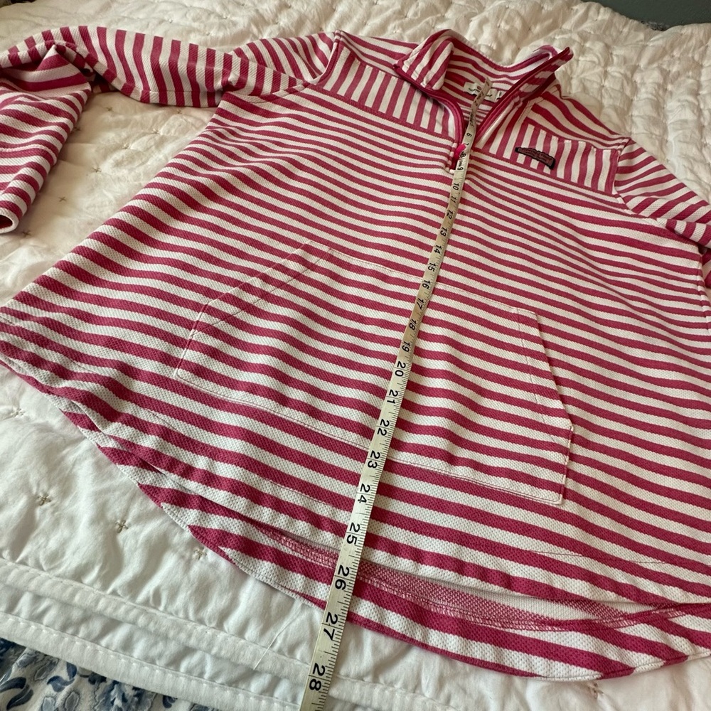 Vineyard Vines Pink & White Striped Quarter-Zip Pullover - Picture 7 of 7